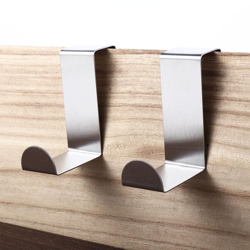 Vctitil 2Pcs Stainless Steel Over The Door Hooks,Z Shape Back