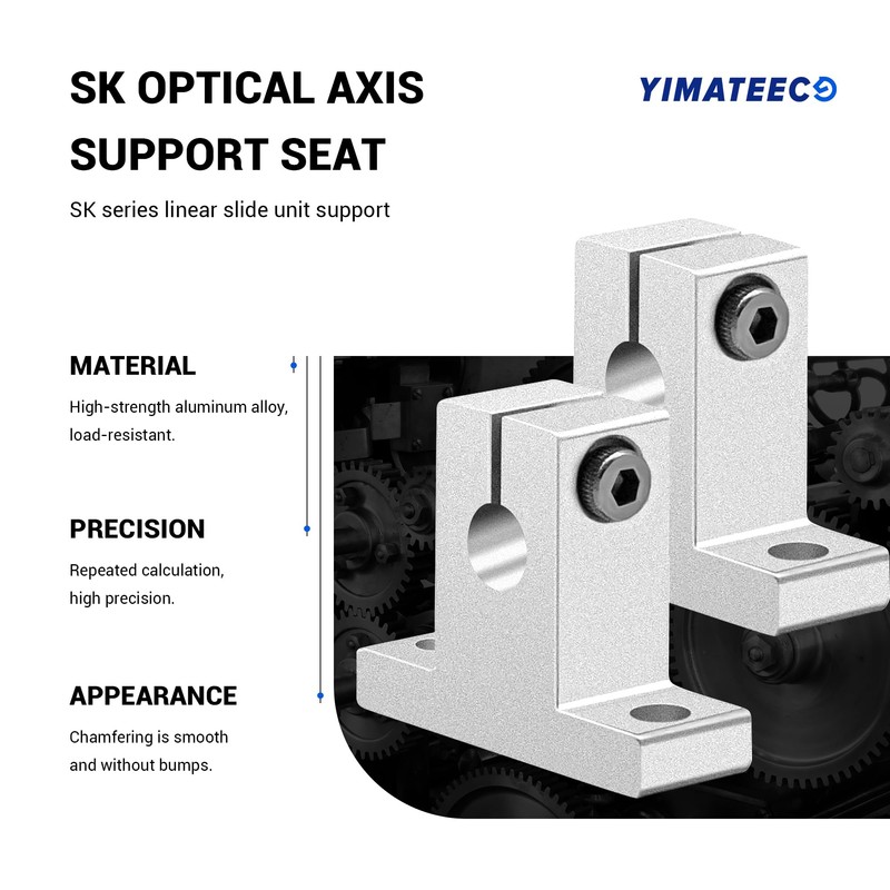 YIMATEECO Linear Rail Limit Fixing Guide Support, 4 Pack SK12