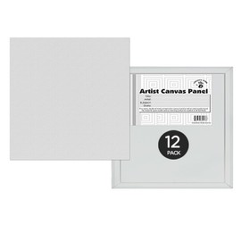 Creative Mark Cotton Canvas Panels 12 Pack - 6x6 - Professional Quality Fine Weave Acrylic Primed Artist Canvas Boards for Painting, Acrylics, Studios, & More