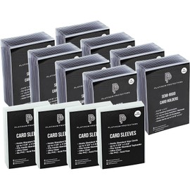 Semi-Rigid Card Holders 800ct Bundle - 400 Trading Card Holders and 400 Clear Penny Sleeves for PSA, BGS, CSG, SGC Graded Card Submissions