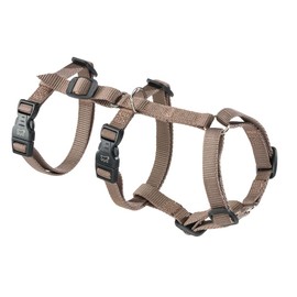 Ferplast Hundegeschirr Kleine Hunde Brave SMALL, Ausbruchsicheres Hundegeschirr, Greyhound, Verstellbares Geschirr für Hunde, 6 Verschlüsse, Braun