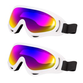 LJDJ Ski Goggles Pack of 2 - Snowboard Motorcycle Goggles Glasses for Boys Girls Youth Men Women