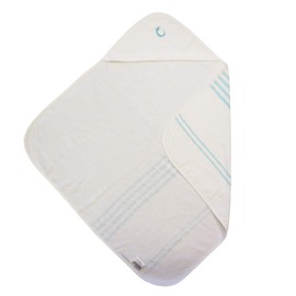 Hippychick HC Turkish Baby Bath Towel, 82 x 82 cm - Blue/White