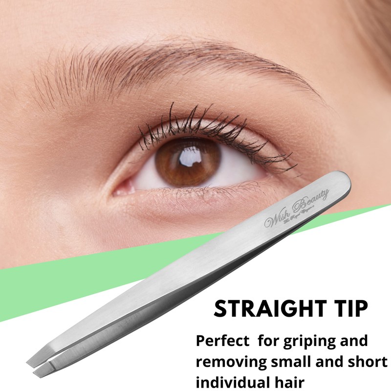 Wishbeauty Silver Stainless Steel Mini Slant Tweezer (Silver Stainless)