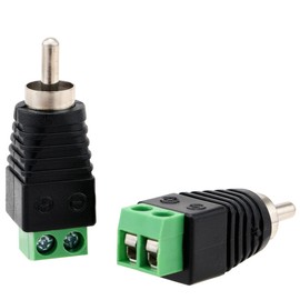 Greluma 15 Pcs RCA Plugs for Speaker Cable RCA to AV Screw Connector Phono RCA Male Solderless Type