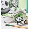 EatingBiting 4pcs Bowls & 4 Pairs of Chopsticks Panda Porcelain