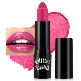 Boobeen Glitter Shine Lipstick for Women with Metallic, Matte Shimmer Lip Balm Sparkling Lip Color Long Lasting Highly Pigmented Gives Metallic Finish Lip Makeup, Non-Stick Cup