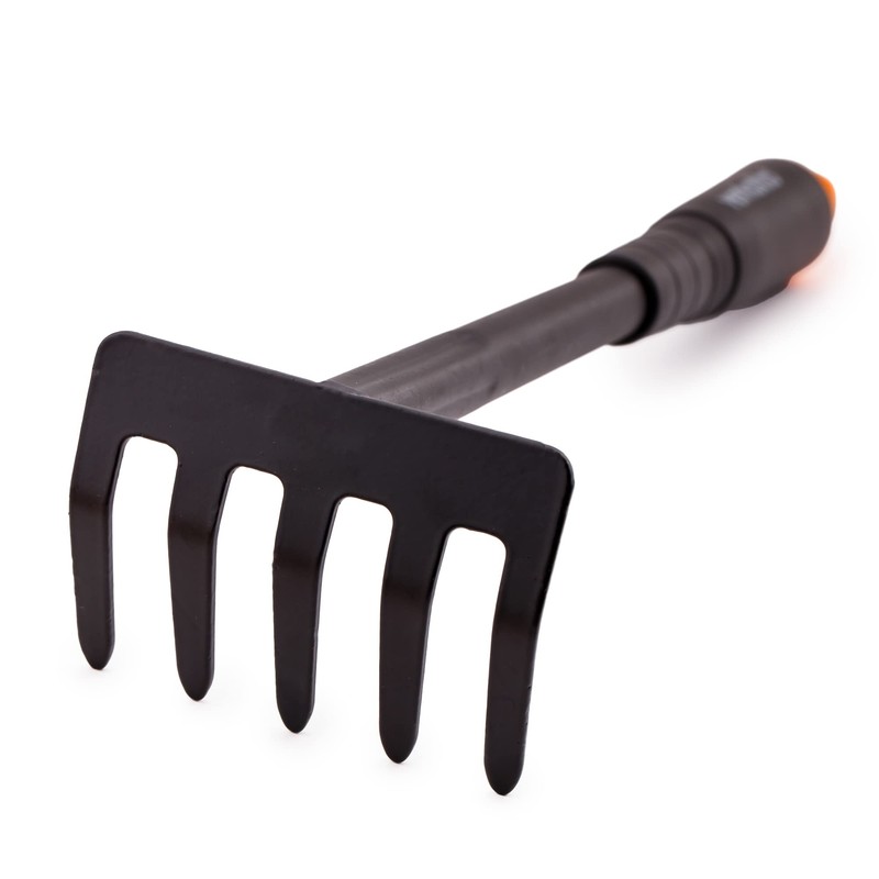 Mivos Steel Garden Hand Rake - Small 5 Tooth Garden