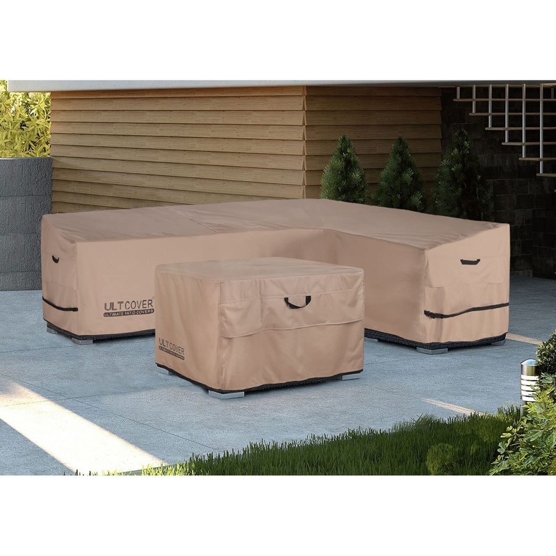 ULTCOVER Patio L-Shaped Right Facing Sofa Cover Waterproof for 6-Seater