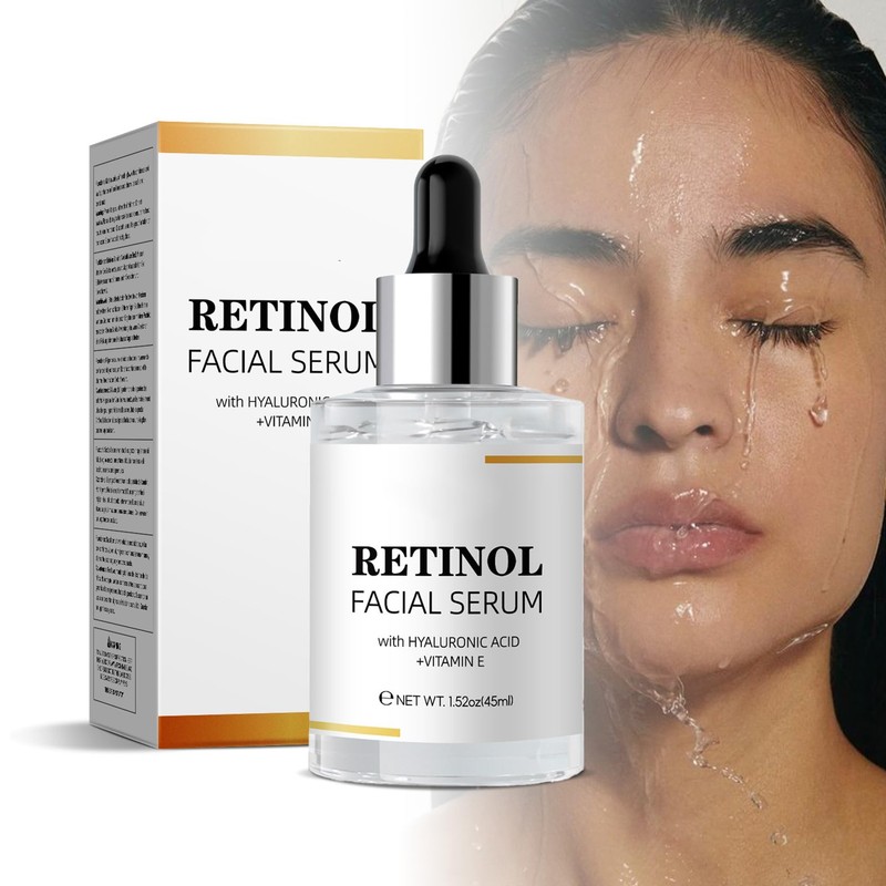 Sérum Facial con Retinol, Vitamina C y Ácido Hialurónico, Antiarrugas