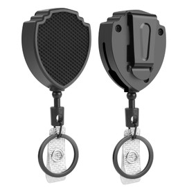 Vicloon Vicloon Einziehbarer Schlüsselanhänger,2 Stück Strapazierfähiger Karabiner Ausweishalter, Taktische ID-Ausweisrolle mit Fallschutz, Einziehbarer 39.37 Zoll Stahlkordel,90 Grad Tretchbereich