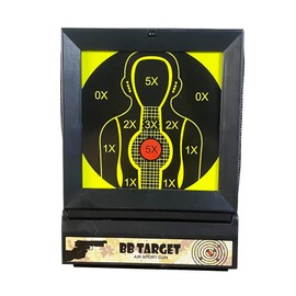 ABS BB'S Pellet Trap with Metal Spinner Target Inside Air Soft Pellet Trap with 20 Pcs Splatter Target and 10 Pcs Paper Target (Yellow)