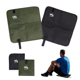 Jadin Outdoor Seat Cushions, Pack of 2 Seat Pads, Outdoor Children, Seat Cushion, Foldable, 600D Waterproof Oxford Fabric Seat Cushion for Camping, Picnic, Travel and Sports, 37 x 35 cm, Black, Green