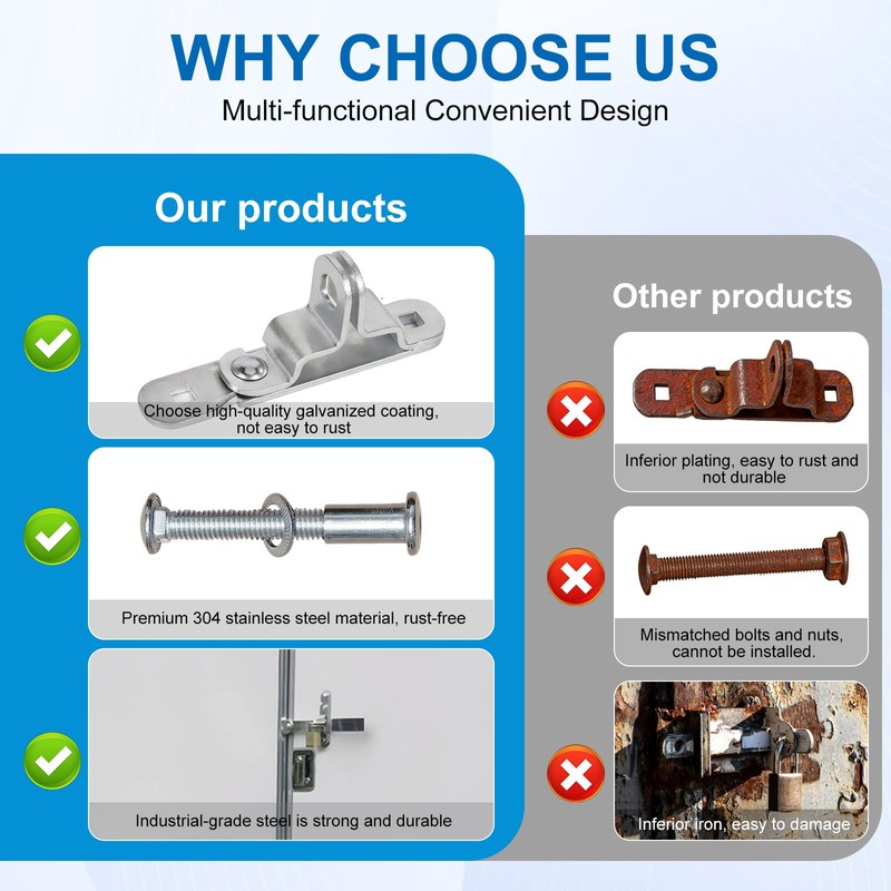 Heavy-Duty Cargo Trailer Door Hasps (Includes Bolt, nut, Washer, and