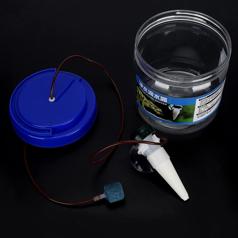 Pssopp Reptile Water Dripper Kit, Reptile Drinking Feeder with Filtering