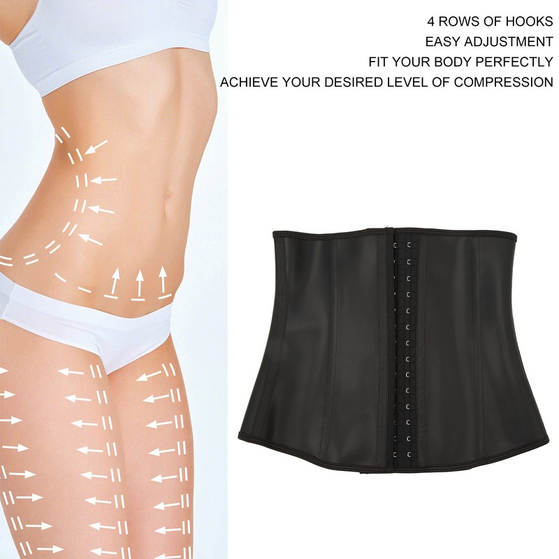 Women Underbust Latex Sport Waist Trainer Tummy Control 4 Row