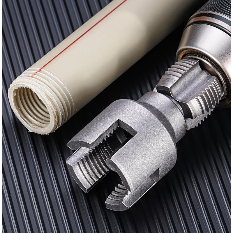 Integrated Internal & External Pipe Threading Tool with 1/2'' &