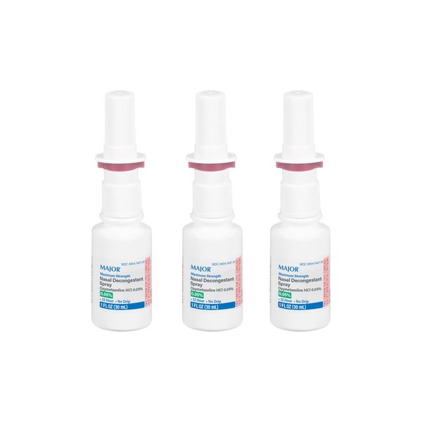 MAJOR 12-Hour Nasal Decongestant Spray-Oxymetazoline Hydrochloride 0.05% Nose Spray for