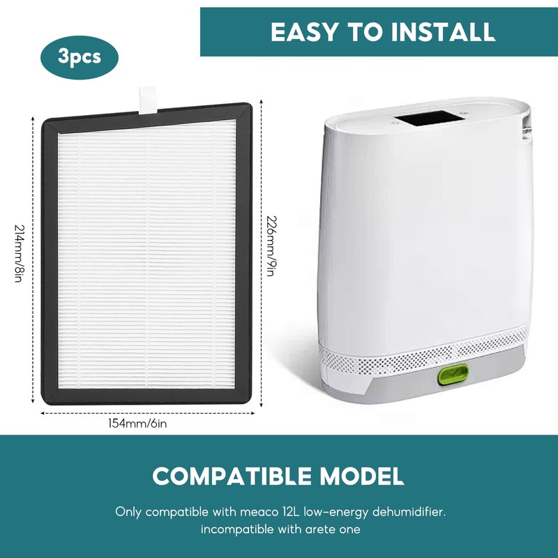 SHYICHENG HEPA Filter for Meaco 12L Dehumidifier and Air Purifier,