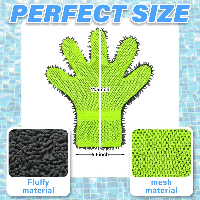 Hushee 2 Pcs Pool Cleaning Scrubbing Mitt Cleaning Gloves for