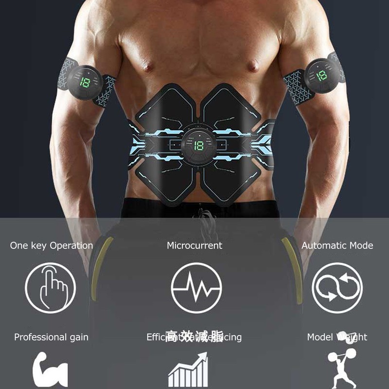 EMS Wireless Muscle Stimulator Unisex Abdominal Toner for Abdomen Back