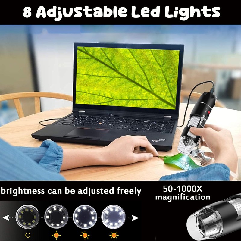 USB Digital Microscope - XRR Handheld 50-1000x WiFi Microscope, Magnification