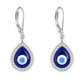 Evil Eye Earrings 925 Sterling Silver Evil Eye Earrings Turkish Eye Earrings Evil Eye Jewellery Gift for Women, Sterling Silver, Not known.
