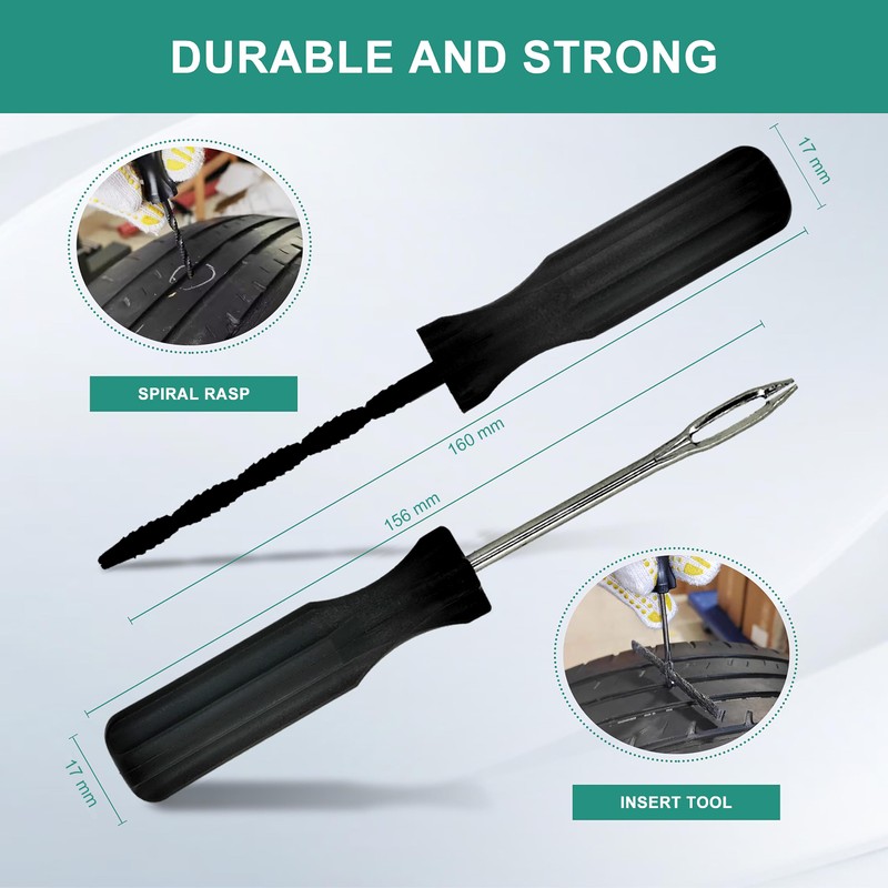 ZERINT TT-M26 Tubeless Tyre Repair Kits, 26pcs Compact Tyre Puncture