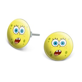 SpongeBob Surprise Face Novelty Silver Plated Stud Earrings
