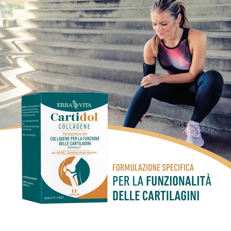 ERBA VITA Cartidol Collagene integratore alimentare in formato stick pack