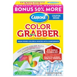 Carbona Color Grabber™ | Protects Laundry from Color Runs or Bleeds | Mix Whites & Colors | in-Wash Dye Grabbing Sheets | 45 Count Box