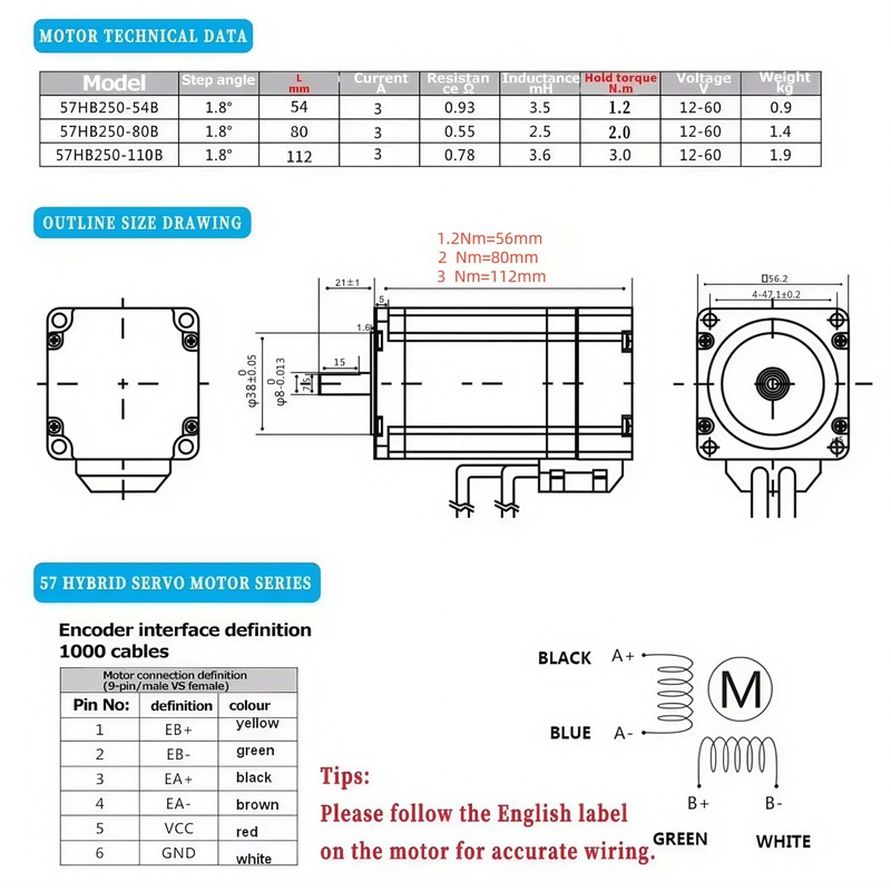 TOSEASTARS Nema 23 57mm Closed Loop Stepper Motor Kit DSP