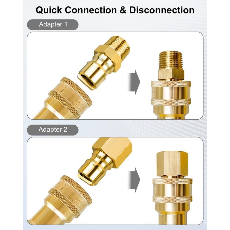 WMJNH 1/2 Inch Natural Gas Quick Connect Fittings Kit, Solid