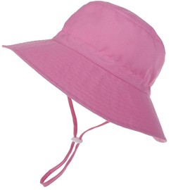 MaxNova Baby Sun Hat Summer Beach UPF 50+ Sun Protection Kids Bucket Hats for Boys Girls (0-6 Months, Hot Pink)