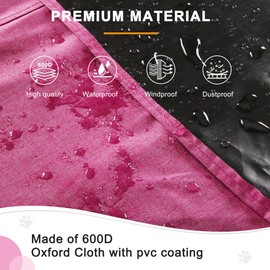 HiCaptain HiCaptain Dog Crate Cover for 24 Inches Wire Crate, Heavy-Duty Breathable Pet Kennel Covers Fit for 1 2 Doors Standard Wire Crate (Pink 24 inches)