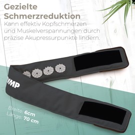 NEOLYMP Acupressure Headband - Adjustable, Sustainable Materials - Head and Jaw Massage - Versatile Stimulation for Targeted Use - Acupuncture Head Massage (Acupressure Headband Grey)