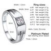 Suplight Sterling Silver Rings for Men Cubic Zirconia CZ Engagement