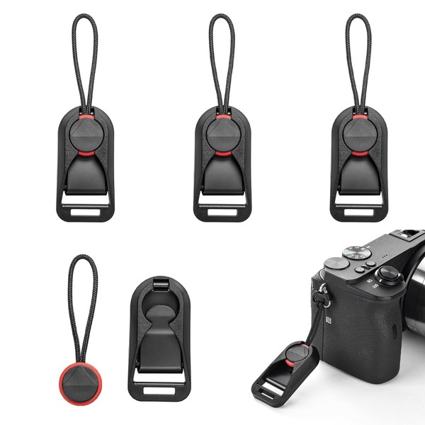 [VEAGIA] Anchor Links Camera Strap Adapter 4 Pack Black/Red Lightweight