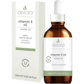 Derora Vitamin E Oil, Nourishes Skin, Hair and Nails, 100% Pure, Natural, 30,000 IU, Powerful Antioxidant, for All Skin Types, Vegan & Cruelty Free (120 ml) (30 ml (Pack of 1)