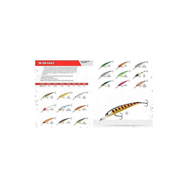 BANDIT LURES Multi-Species Minnow Jerkbait Fishing Lure, Fishing Accessories, 3.5",