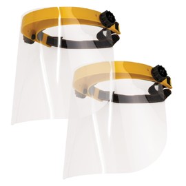 SAFE HANDLER Clear Face Shield | Reusable Full Face Protection, Eyes, Nose & Mouth Coverage, Lightweight Polycarbonate Visor, Yellow, Pack of 2