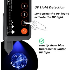 Rechargeable Diamond Tester, High Accuracy Diamond Tester Pen with UV Light,Jewelry Gem Tester Pen,with 365nm UV Light,Portable Gem Checker for Novice & Experts (Rechargeable Diamond Tester)