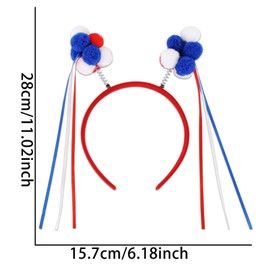 Fuesteoyd 4th of July Headbands for Women – Independence Day American Flag Red White The Blue Ball head Hair Accessories, Cute Patriotic Theme Gift Party Decorations Supplies Memorial Day Headbands