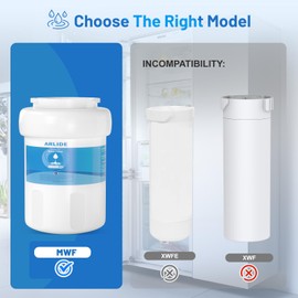 Arlide Water Filter Replacement for GE, MWF, MWFP, MWFA, GWF, HWF, Smart Water, WFC1201, Kenmore 9991, 469991, WFC1201（2 Packs)