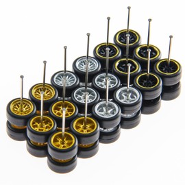 1/64 Wheels Mixed/Random Real Riders Wheels Rims Tires Set for 10 Cars 1/64 Scale (03)