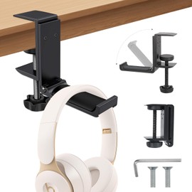 EDINNO Soporte para Audífonos, Soporte para Colgar Auriculares, Universal Headset Stand, Gancho de Aluminio para Juegos de PC, con Almohadilla de Silicona, Apto para Todo Tipo de Auriculares