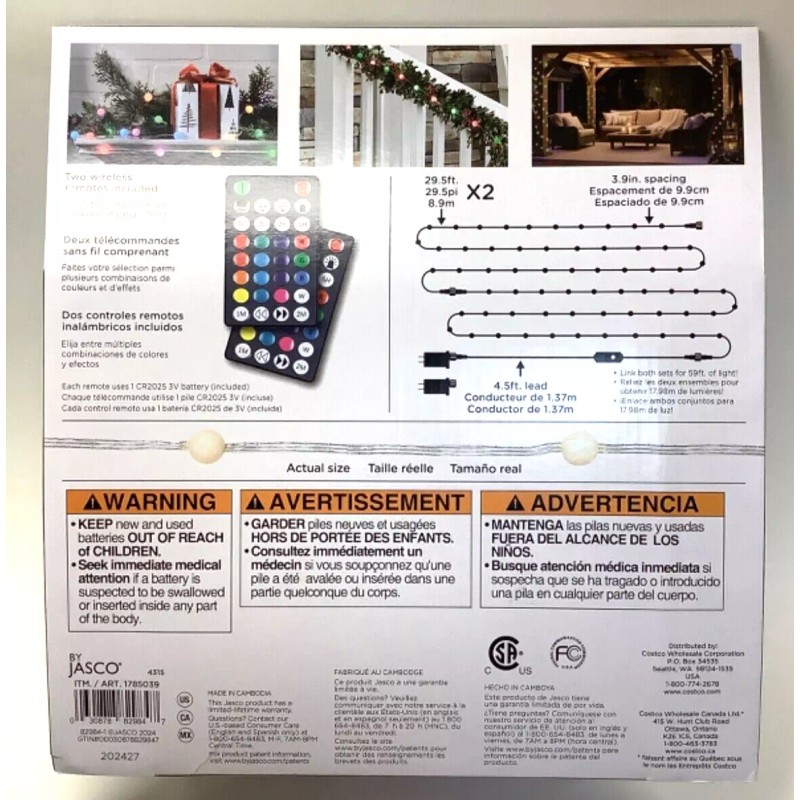 Enbrighten 30ft Color Changing Bubble Lights 2 Strings x 90