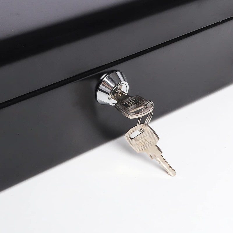 Cash Box with Money Tray and Key Lock,Safe Box for