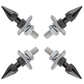 Lunsom License Plate Fasteners Screws Caps,Spike License Plate Bolts Decorative for Car Motorcycle SUV Replacement Kit,4PCS,Titanium