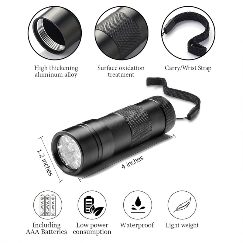 JOR UV Flashlight with AAA Batteries, Pet Pee & Stain